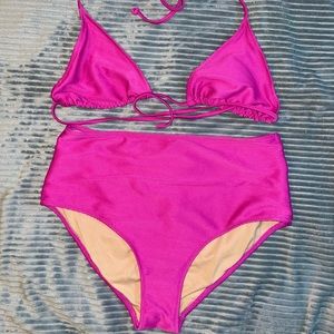 Old Navy a pink High Waisted String Bikini Sz L